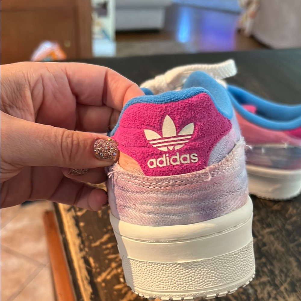 adidas Women's Sneakers - Pink and Blue - Picture 3 of 8